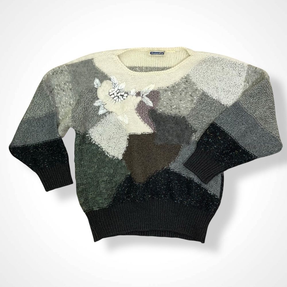 Mariea Kim Vintage '80s Mixed Media Art-to-Wear Sweater - Picture 9 of 11